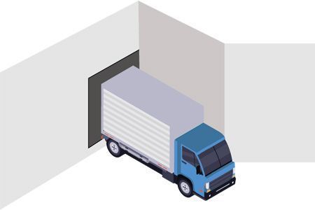 hueco entre el ultimo camion y la pared